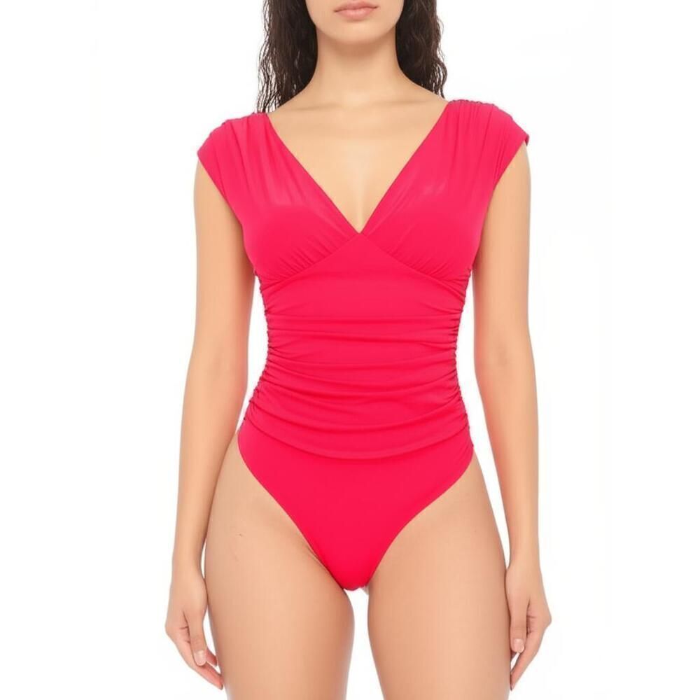 EXPRESS Body Contour XS Bodysuit pink V-Neck sexy